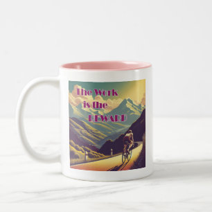 Tasse 2 Couleurs L'Oeuvre Est La Récompense Femme Cycliste Montagne