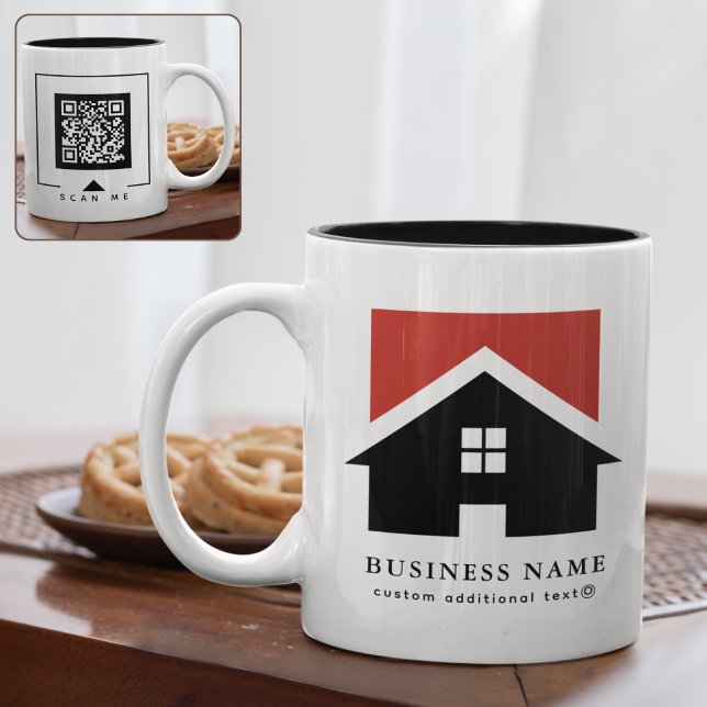 Tasse 2 Couleurs Logo Black White Business + code QR Promotionnel (Créateur téléchargé)