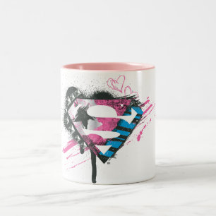 Tasse 2 Couleurs Logo Coeurs supergirl