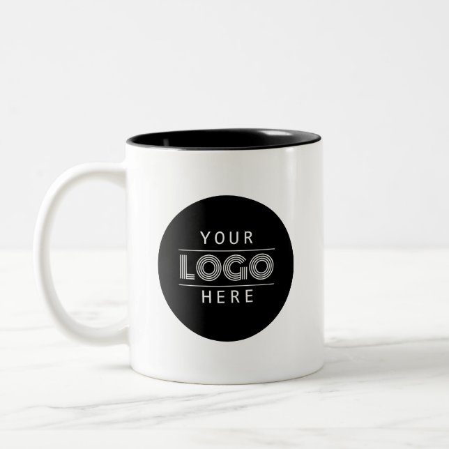 Tasse 2 Couleurs Logo d'entreprise personnalisé simple (Gauche)