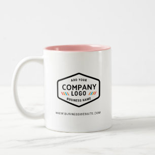 Tasse 2 Couleurs Logo d'entreprise simple et site Web personnalisé