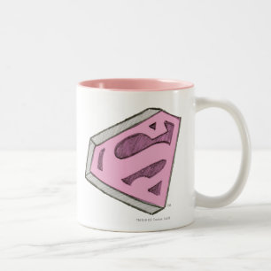 Tasse 2 Couleurs Logo Pink Croquetée Supergirl