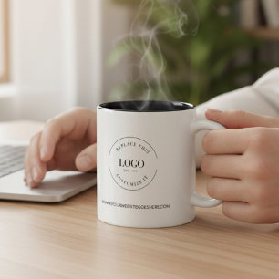 Tasse 2 Couleurs Logo promo site Web Noir blanc affaires personnali