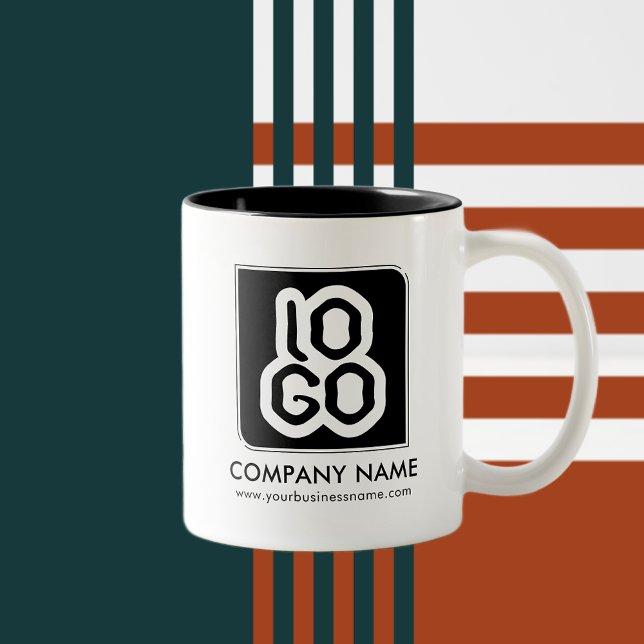 Tasse 2 Couleurs Logo promotionnel personnalisé (Personalized Company Business Promotional Logo Custom Customizable Corporate Two-Tone Coffee Mug)