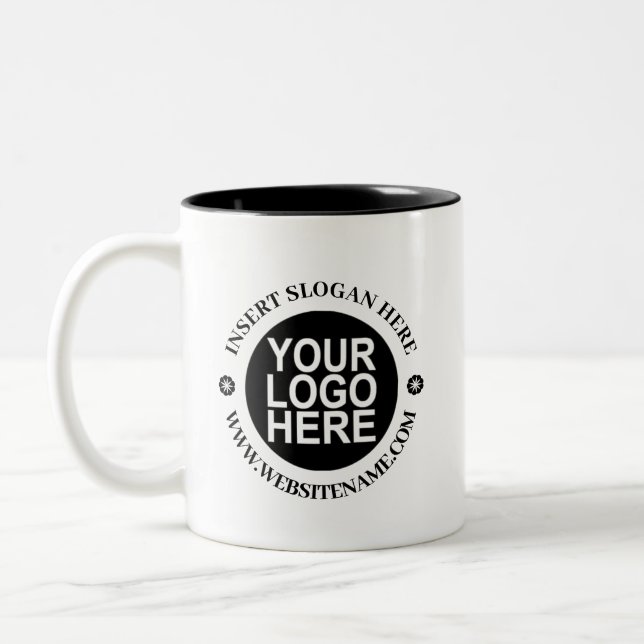 Tasse 2 Couleurs Logo Simple Modern Professional Créez Votre Propre (Gauche)