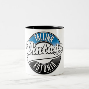 Tasse 2 Couleurs Logo vintage de Tallinn Estonie