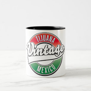 Tasse 2 Couleurs Logo vintage Tijuana mexico.