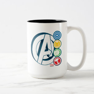 Tasse 2 Couleurs Logos de personnages des Avengers