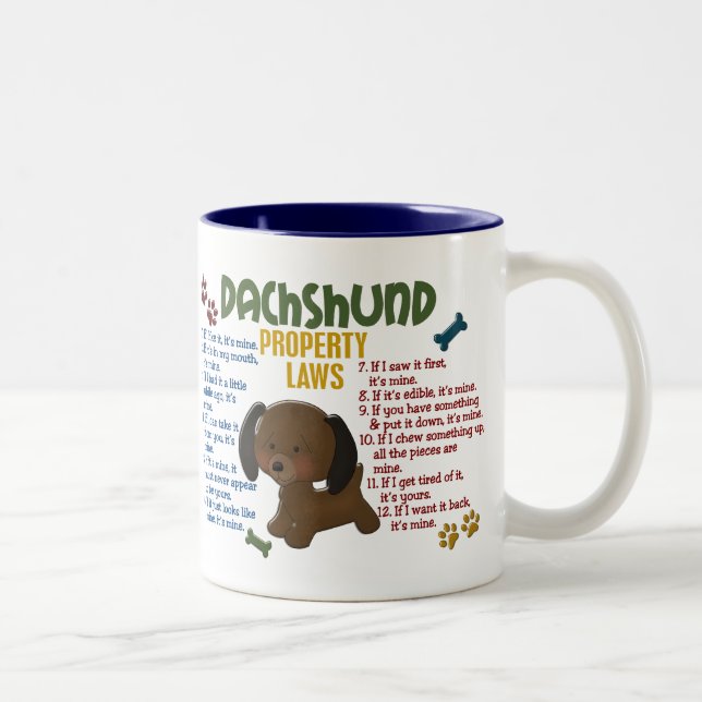 Tasse 2 Couleurs Lois 4 de propriété de teckel (Droit)
