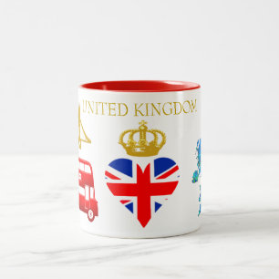 Tasse 2 Couleurs Londres, Angleterre, Royaume-Uni Heart Souvenir