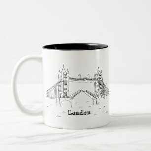 Tasse 2 Couleurs Londres Ponts Vacances Dessin Vacances Art Trave