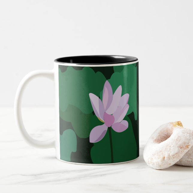 Tasse 2 Couleurs Lotus rose (Avec donut)