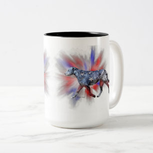 Tasse 2 Couleurs Louveteau irlandais patriotique rouge blanc & bleu