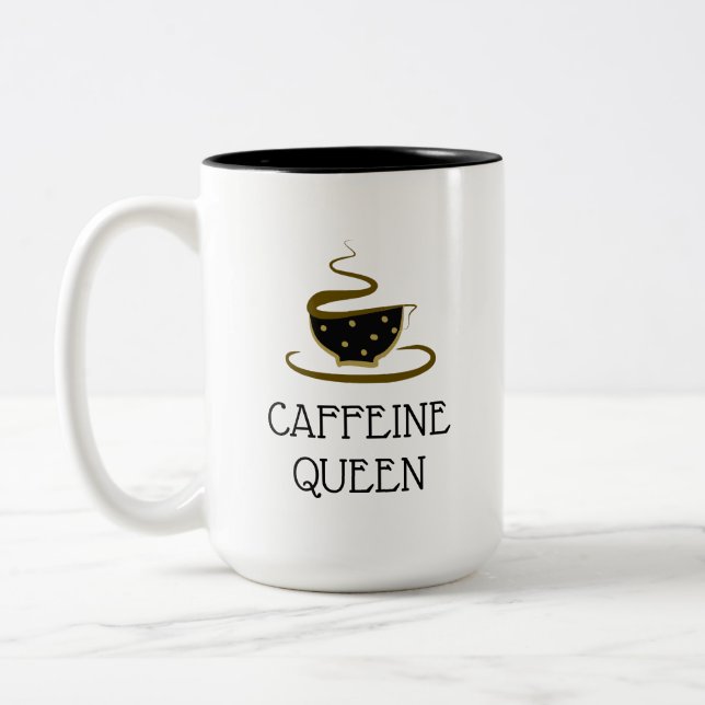 Tasse 2 Couleurs Louveur de café Queen Caffeine (Gauche)