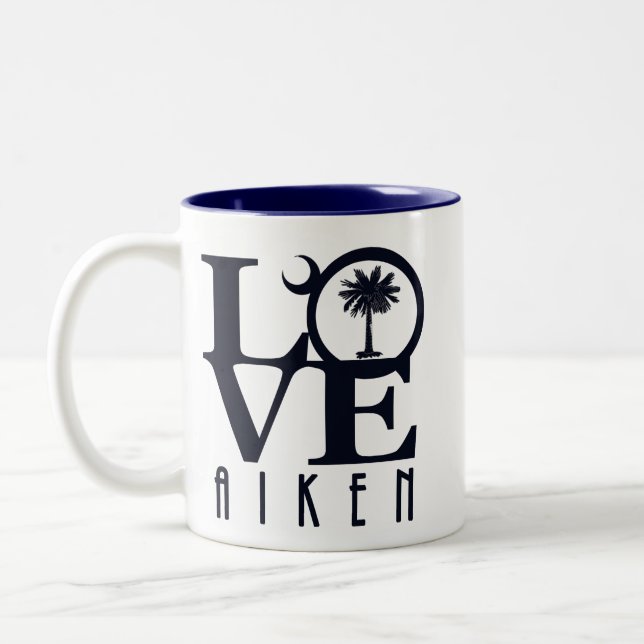 Tasse 2 Couleurs LOVE Aiken Caroline du Sud 11oz (Gauche)