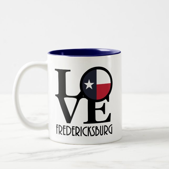Tasse 2 Couleurs LOVE Fredericksburg TX 11oz (Gauche)