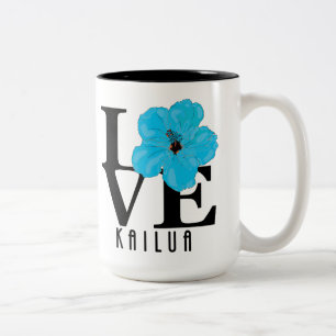 Tasse 2 Couleurs LOVE Kailua Blue Hibiscus 15oz