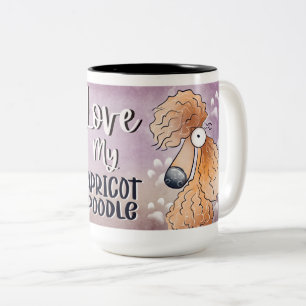 Tasse 2 Couleurs Love My Apricot Poodle Cartoon 15oz