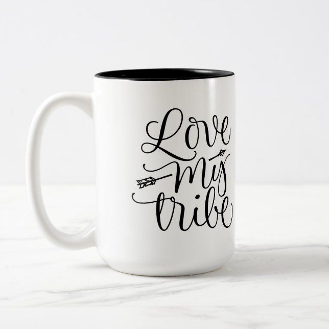 Tasse 2 Couleurs Love My Tribe Cup Design (Gauche)