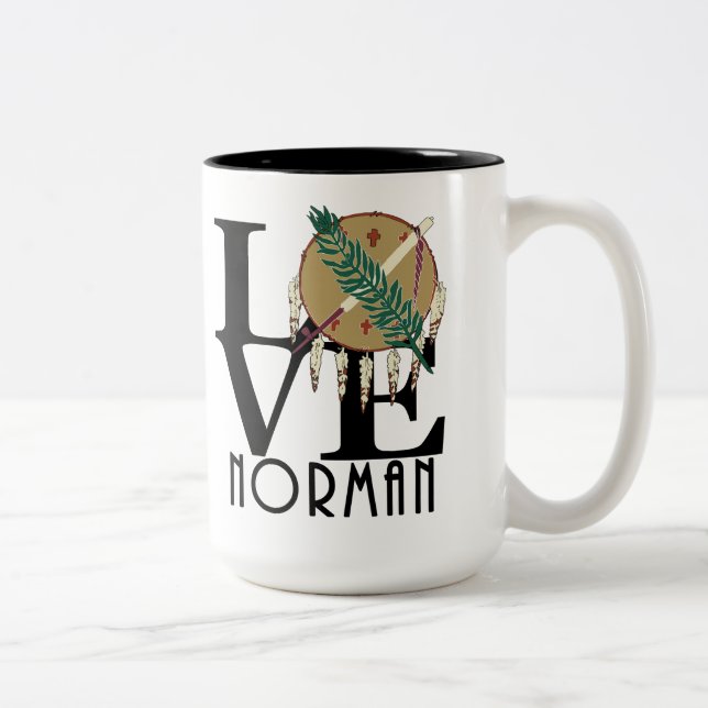 Tasse 2 Couleurs LOVE Norman Oklahoma 15oz (Droit)
