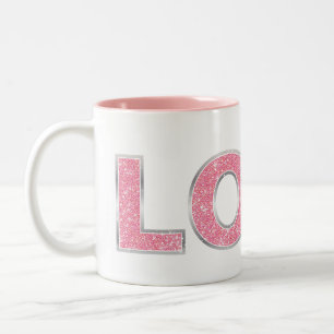Tasse 2 Couleurs Love Parties scintillant rose