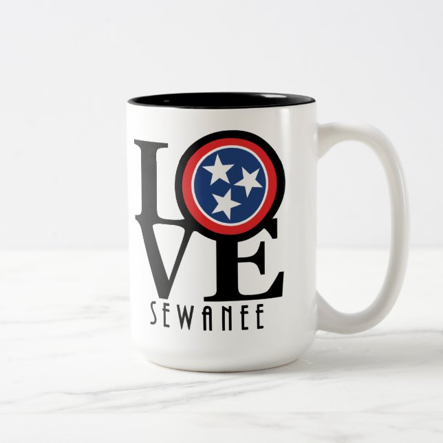 Tasse 2 Couleurs LOVE Sewanee Tennessee 15oz (Droit)