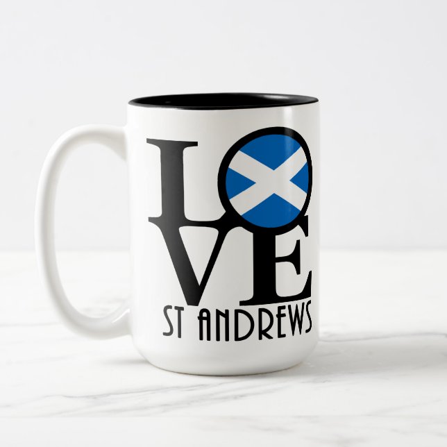 Tasse 2 Couleurs LOVE St Andrews Écosse 15oz (Gauche)