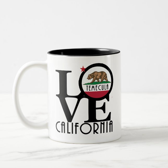 Tasse 2 Couleurs LOVE Temecula California 11oz (Gauche)