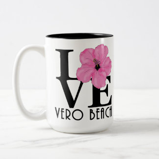 Tasse 2 Couleurs LOVE Vero Beach Hibiscus rose 15oz