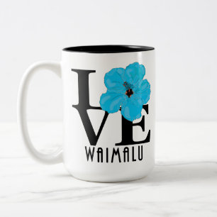 Tasse 2 Couleurs LOVE Waimalu Blue Hibiscus 15oz