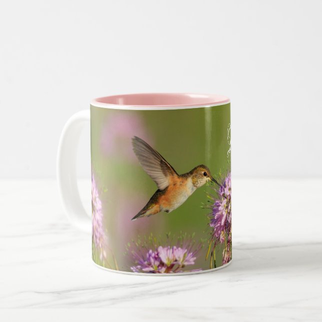 Tasse 2 Couleurs Love You Custom Hummingbird Floral (Devant gauche)