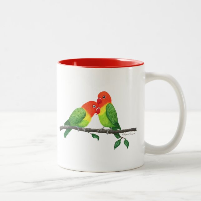 Tasse 2 Couleurs Lovebirds Inspirational Mug, 11 oz (Droit)