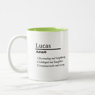 Tasse 2 Couleurs Lucas, Garçon Définition Personnalisée Du Nom