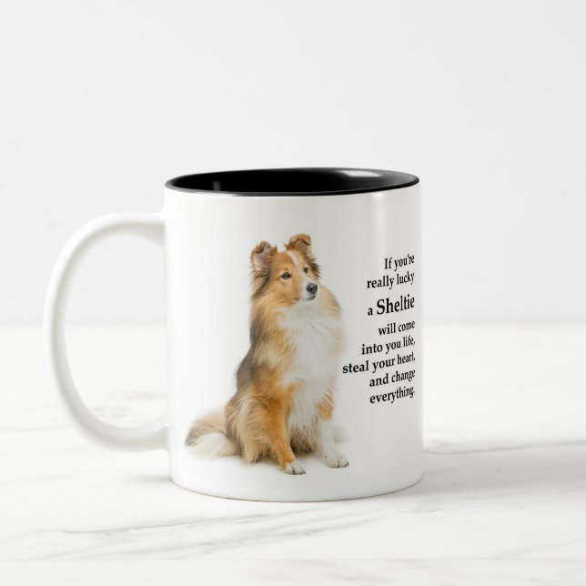Tasse 2 Couleurs Lucky Sheltie (Gauche)