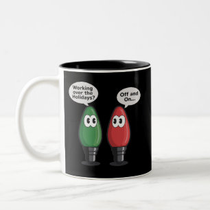 Tasse 2 Couleurs Lumières de Noël Blague Ampoule Fonctionne Éteinte