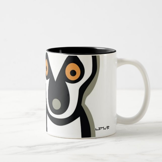 Tasse 2 Couleurs LUNA le LÉMUR (Droit)