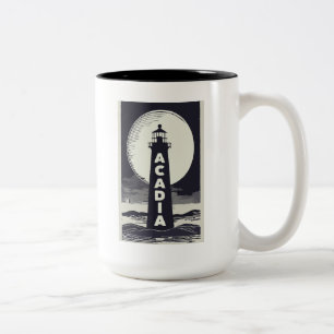 Tasse 2 Couleurs Lune phare du parc national Acadia