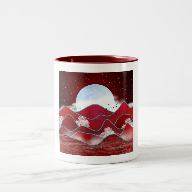 Tasse 2 Couleurs Lune rouge (Centre)