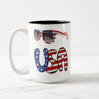 Tasse 2 Couleurs Lunettes de soleil avec drapeau patriotique USA