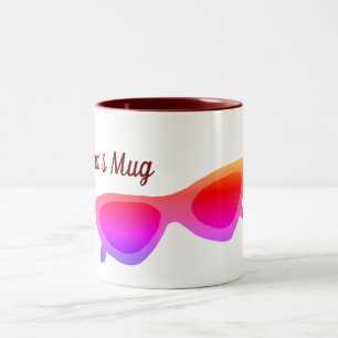 Tasse 2 Couleurs Lunettes de soleil roses personnalisées