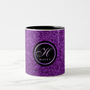 Tasse 2 Couleurs Luxe Violet Épercées Parties scintillant Monogramm