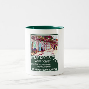 Tasse 2 Couleurs Lyme Regis Dorset Angleterre Vintage