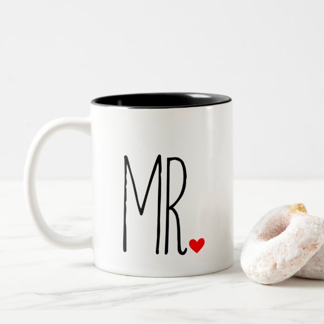 Tasse 2 Couleurs M. avec coeur (Avec donut)