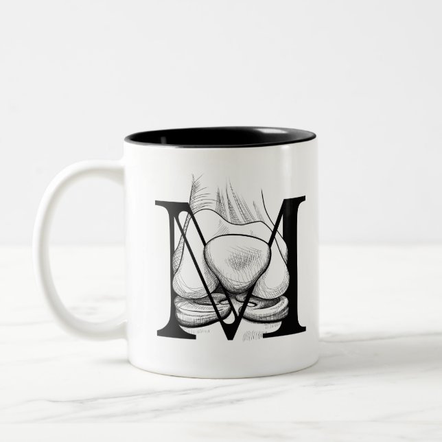 Tasse 2 Couleurs M est pour Meniscus (mug) (Gauche)