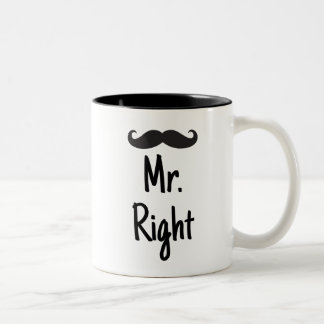 Tasse 2 Couleurs M. Right avec la moustache