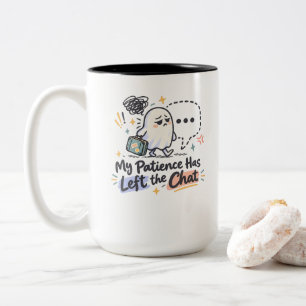 Tasse 2 Couleurs Ma patience a quitté le chat - Mignon fantôme drôl