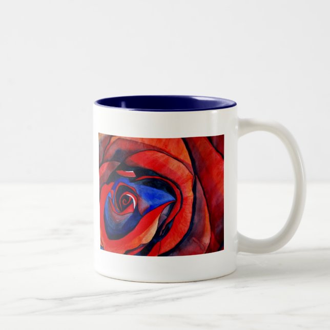 Tasse 2 Couleurs Macro rouge rose abstraite peinture d'art (Droit)