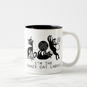 Tasse 2 Couleurs Madame folle de chat