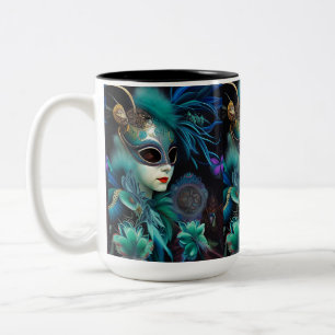 Tasse 2 Couleurs Madame Masquerade Turquoise