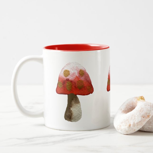 Tasse 2 Couleurs Magie de Toadstool de champignon rouge (Avec donut)